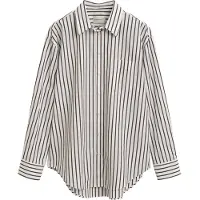 Gant para mulher. 4300239 Camisa de popelina clássica de riscas Relaxed Fit branco (38), Casual, Algodão, Manga comprida