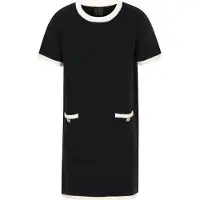 Dreimaster Klassik Vestido de malha 'Classic Look' preto / branco