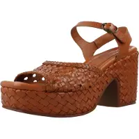 Carmela para mulher. 16163701-CAMEL Sandálias de couro 161637 castanho (38), Marrom, 8 a 10cm, Fivela, Casual