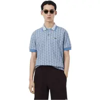 Lacoste Camisa 'Polo celeste jaquard monogram shirt 6' azul