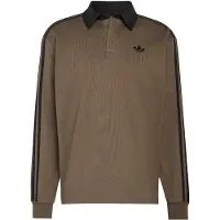 Adidas Originals Polo de manga comprida de râguebi com 3 Riscas