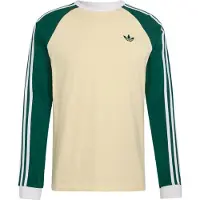 Adidas Originals Camisa '3-STRIPES LONGSLEEVE' bege / verde / branco