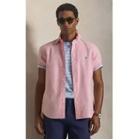 Ralph Lauren para homem. 710850782007 Camisa oxford Custom Fit rosa (XS), Casual, Algodão, Manga curta