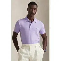 Ralph Lauren para homem. 710941439503 Polo de piqué elástico Custom Slim Fit lilás (S), Casual, Algodão, Manga curta