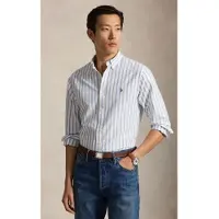 Ralph Lauren para homem. 710944615001 Camisa oxford com riscas Slim Fit azul claro (XS), Casual, Algodão, Manga comprida