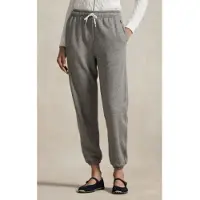 Ralph Lauren para mulher. 211971694001 Calça de moletom de felpa com cordão cinza (M), Casual, Esportivo, Algodão