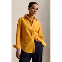 Ralph Lauren para mulher. 211B30368002 Camisa de algodão e seda Relaxed Fit laranja (L), Casual, Manga comprida