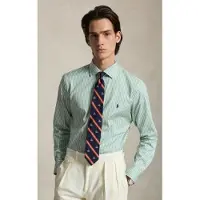 Ralph Lauren para homem. 710B22606002 Camisa de popelina com riscas Custom Fit verde (XL), Casual, Algodão, Manga comprida