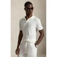 Ralph Lauren para homem. 710B13891006 Camisola de algodão e linho com textura branco (M), Casual, Manga curta
