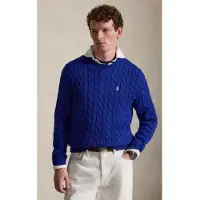 Ralph Lauren para homem. 710775885544 Suéter de algodão em ponto de tranças marinho (XS), Azul, Casual, Manga comprida