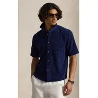 Ralph Lauren para homem. 710B19621001 Camisa de felpa em ponto de oitos Relaxed marinho (L), Casual, Algodão, Manga curta