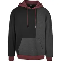 Urban Classics Sweatshirt cinzento escuro / vermelho vinho / preto