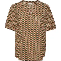 Kaffe Blusa abe / laranja escuro / branco