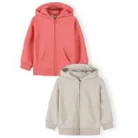MINOTI Casaco em moletão bege mosqueado / coral