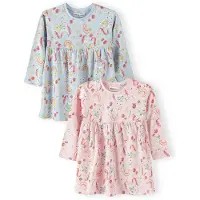 MINOTI Vestido azul pastel / amarelo escuro / cor-de-rosa / pitaya