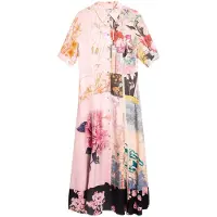 Desigual Vestido mistura de cores / rosa claro