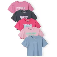 MINOTI Camisola azul céu / cinzento escuro / rosa / cor-de-rosa / rosa claro