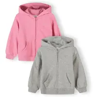 MINOTI Casaco em moletão cinzento / rosa