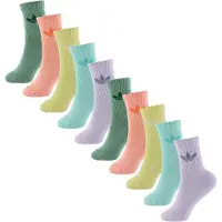 Adidas Meias 'TREFOIL CREW 10 PAIRS' azul claro / amarelo claro / jade / lavanda / laranja claro