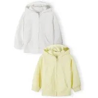 MINOTI Casaco em moletão amarelo claro / branco natural
