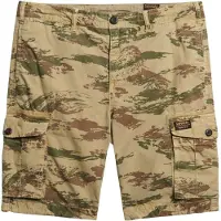Superdry para homem. M7110435A Calções leves estilo para-quedista castanhos (34), Marrom, Casual, Camuflagem, Algodão