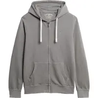 Superdry para homem. M2014170A Casaco com capuz clássico essencial com fecho de correr cinzento (XXL), Casual, Cinza, Algodão