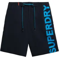 Superdry para homem. M3010238A Fato de banho clássico azul-marinho (S), Beachwear, Polister Reciclado, Sustentável
