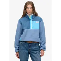 Superdry para mulher. W5012073A Camisola polar Colour Block azul (M), Casual, Polister Reciclado