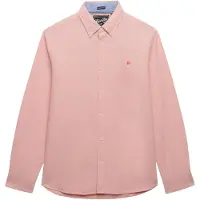 Superdry para homem. M4011100A Camisa oxford cor-de-rosa (XL), Casual, Algodão, Clássico, Manga comprida