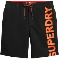 Superdry para homem. M3010238A Fato de banho preto clássico (M), Beachwear, Polister Reciclado, Sustentável