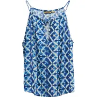 Superdry para mulher. W6012102A Top de alças Beach azul (M), Casual, Viscoso, Sem mangas / correias