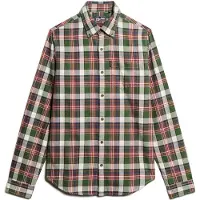 Superdry para homem. M4010737A Camisa xadrez vintage verde (M), Casual, Algodão, Manga comprida