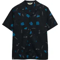Superdry para homem. M4011137A Camisa Cabana Print navy (M), Casual, Algodão, Manga curta, Marinho