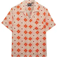 Superdry para mulher. W4010586A Camisa de praia estampada laranja (L), Casual, Algodão, Manga curta