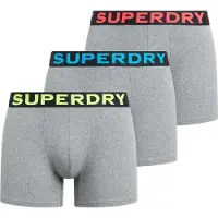 Superdry para homem. M3110452B Pack de 3 boxers Texto cinzento (S), Homewear, Cinza, Algodão