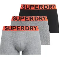 Superdry para homem. M3110450B Conjunto de 3 Boxers Lisos cinza, preto (M), Homewear, Algodão