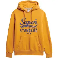 Superdry para homem. M2014361A Moletom com capuz Standard Script amarelo (XXL), Casual, Algodão