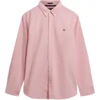 Superdry para homem. M4011037A Camisa Oxford L/S clássica cor-de-rosa (L), Algodão, Clássico, Manga comprida