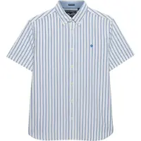Superdry para homem. M4011101A Camisa Oxford Preppy de manga curta a raias branca (L), Branco, Casual, Algodão