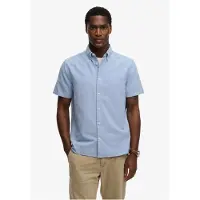 Superdry para homem. M4011101A Camisa oxford azul (S), Casual, Algodão, Manga curta
