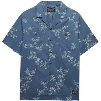 Superdry para homem. M4011130A Camisa estampada azul (XL), Casual, Algodão, Manga curta