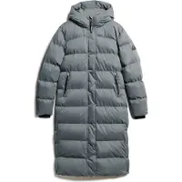 Superdry para mulher. W5011738A Casaco de microfibra cinzento de longa duração (XL), Casual, Cinza, Polister Reciclado, Sustentável