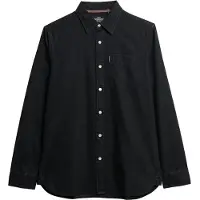 Superdry para homem. M4011065A Camisa Essentials preta (M), Preto, Casual, Algodão, Manga comprida