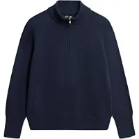 Superdry para mulher. W6110625A Jersey meio fecho Classic marinho (XS), Casual, Algodão