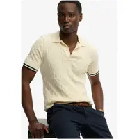 Superdry para homem. M1110441A Pólo bege com textura (L), Casual, Algodão, Manga curta