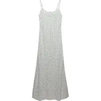 Superdry para mulher. W8012119A Vestido Cami Maxi estampado branco (S), Casual, Viscoso, Sem mangas / correias