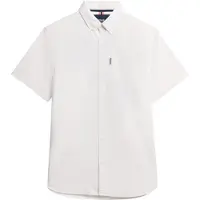 Superdry para homem. M4010944A Camisa Oxford branca (S), Branco, Casual, Algodão, Manga curta