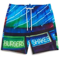 Superdry para homem. M3010233A Fato de banho azul com impressão fotográfica (XL), Beachwear, Polister Reciclado, Sustentável