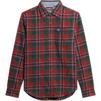 Superdry para homem. M4010727A Camisa de lenhador vermelha (XXL), Vermelho, Casual, Algodão, Manga comprida