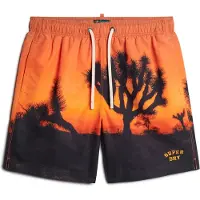 Superdry para homem. M3010233A Fato de banho com impressão fotográfica feito de material reciclado cor de laranja (M), Beachwear, Sustentáve